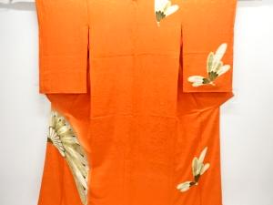 アンティーク　紋錦紗　菊模様一つ紋着物